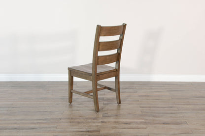 Doe Valley - Ladderback Chair With Stretchers, Wood Seat (Set of 2) - Buckskin