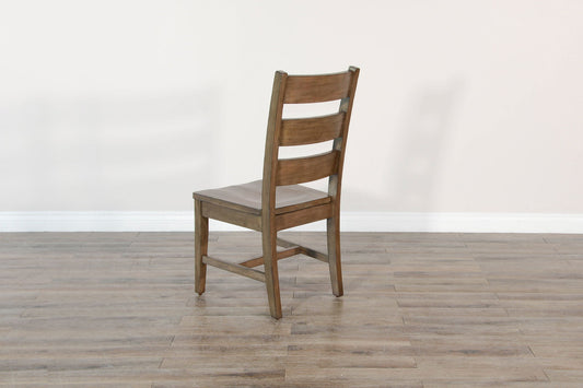 Doe Valley - Ladderback Chair With Stretchers, Wood Seat (Set of 2) - Buckskin