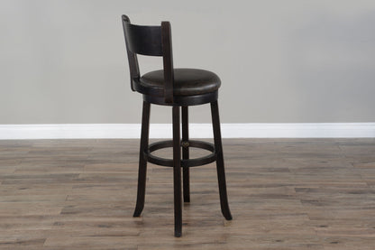 Scottsdale - 30" Swivel Barstool With Cushion Seat & Back (Set of 2) - Dark Brown / Black