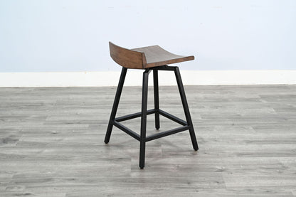 Doe Valley - 24"H Wood Swivel Stool - Buckskin