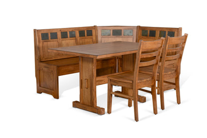 Sedona - Farmhouse Wood Breakfast Nook Set - Rustic Oak