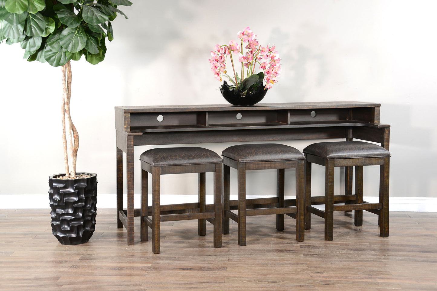 Homestead - Console Table With USB Power Pack - Tobacco Leaf