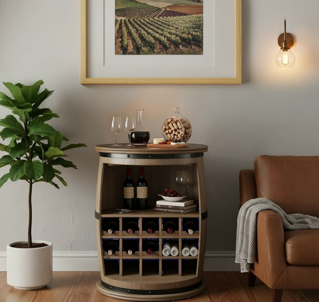 Wine Rack - Light Brown