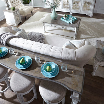 Magnolia Manor - 4 Piece Console Set (1 Console 3 Stools) - Antique White