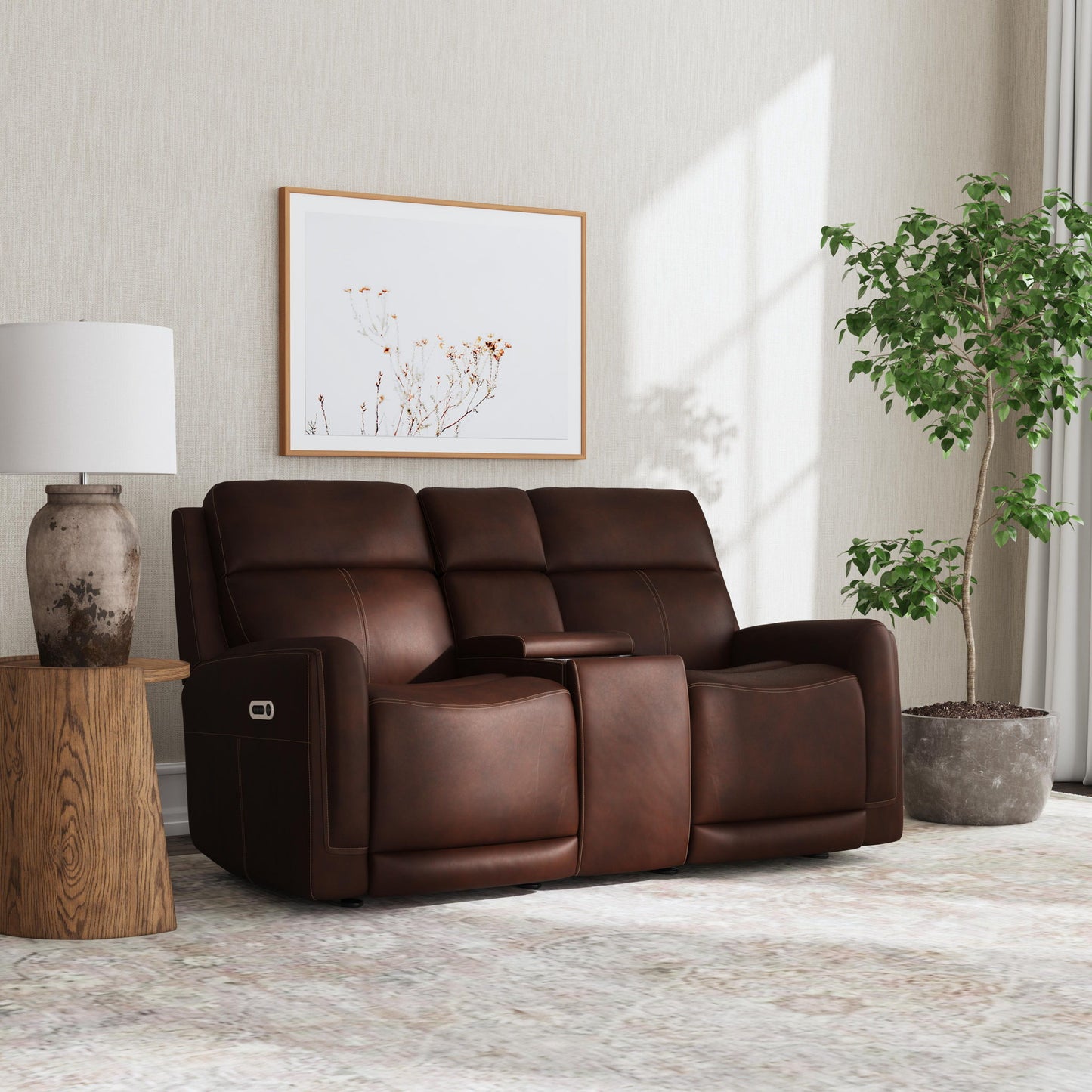 Alister - Power Gliding Loveseat With Console, Power Headrests & Lumbar