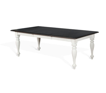 Carriage House - Rectangular Dining Table With Extensions - Cottage White / Europen Dark