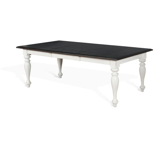 Carriage House - Rectangular Dining Table With Extensions - Cottage White / Europen Dark