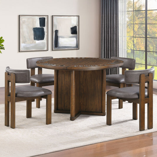 Cambridge - 6 Piece Game Set, Table, Game Top - Brown