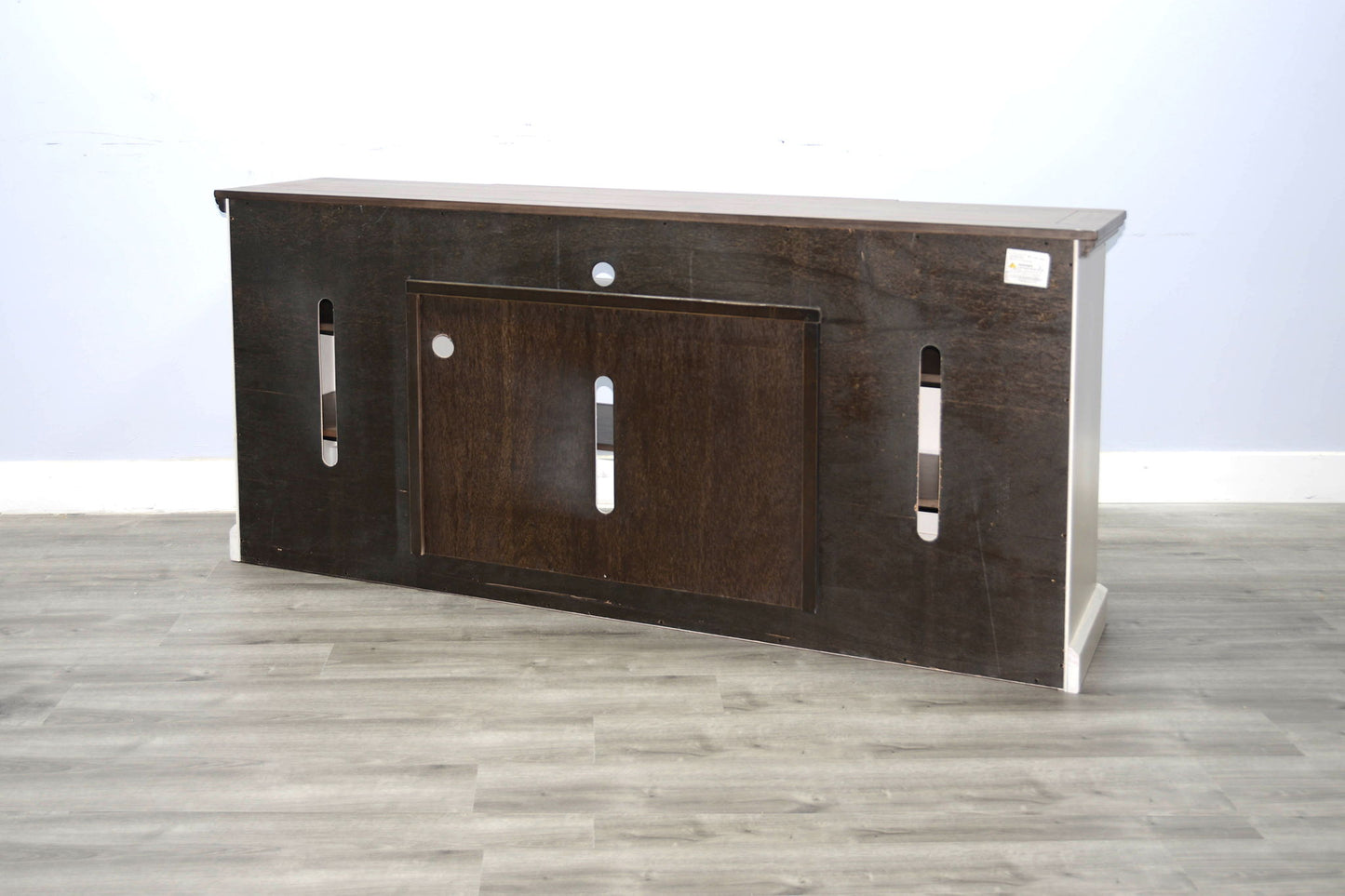 Pasadena - TV Console With Fireplace Option - Buckskin / Marble White