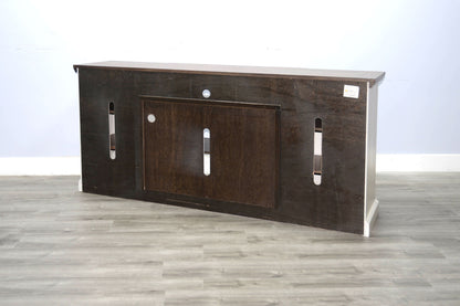 Pasadena - TV Console With Fireplace Option - Buckskin / Marble White