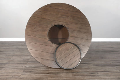 Doe Valley - Round Pub Table With Wine Barrel Base - Buckskin