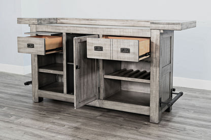 Alpine - Traditional Wood Home Bar - Gray