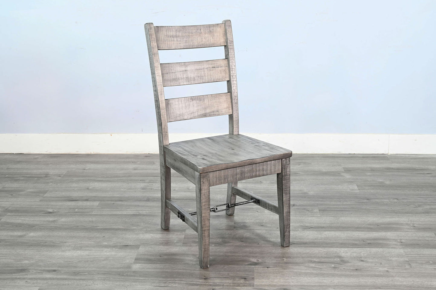 Alpine - Ladderback Chair With Turnbuckle, Wood Seat (Set of 2) - Gray
