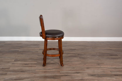 Tuscany - 24" Swivel Barstool With Cushion Seat & Back - Vintage Mocha / Black