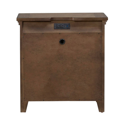 Carolina Park - Nightstand With Charging Station - Amber Brown