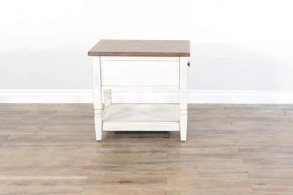 End Table - White / Light Brown