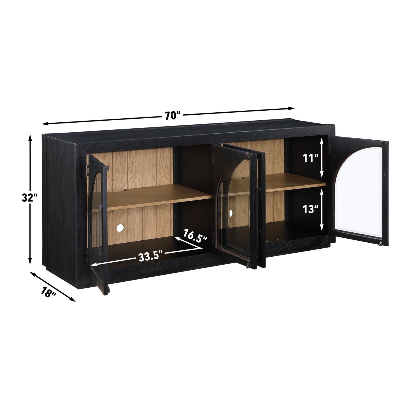 Magnolia - Cathedral Doored Server - Black