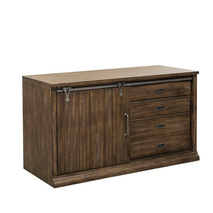 Stone Brook - Computer Credenza - Rustic Saddle