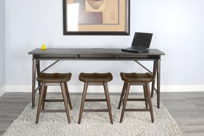 Americana - 24"H Stool With Saddle Seat - Dark Brown