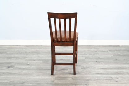Santa Fe - Slatback Counter Stool With Cushion Seat (Set of 2) - Dark Chocolate