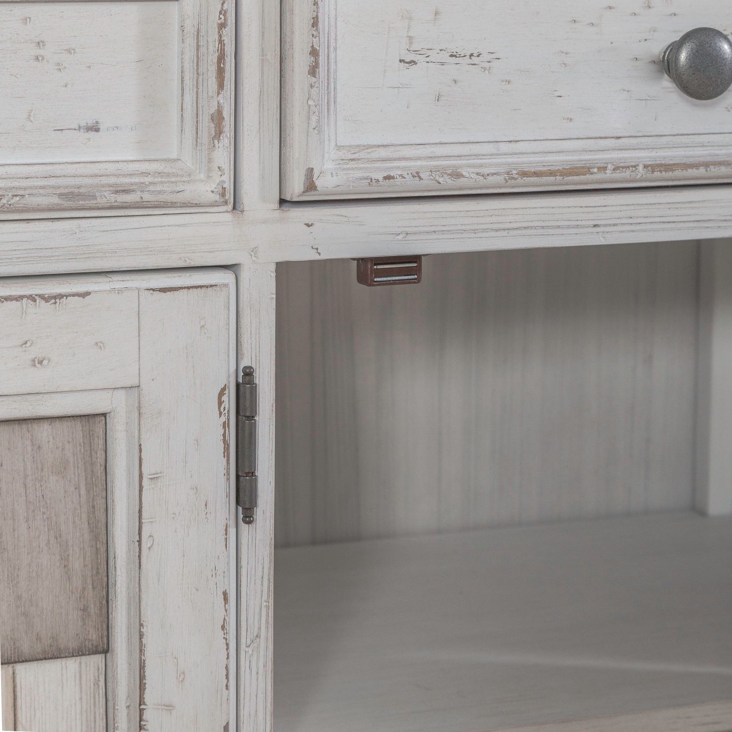 River Place - Accent Server - Riverstone White & Tobacco