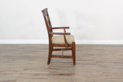 Tuscany - Arm Chair With Cushion Seat - Beige / Vintage Mocha