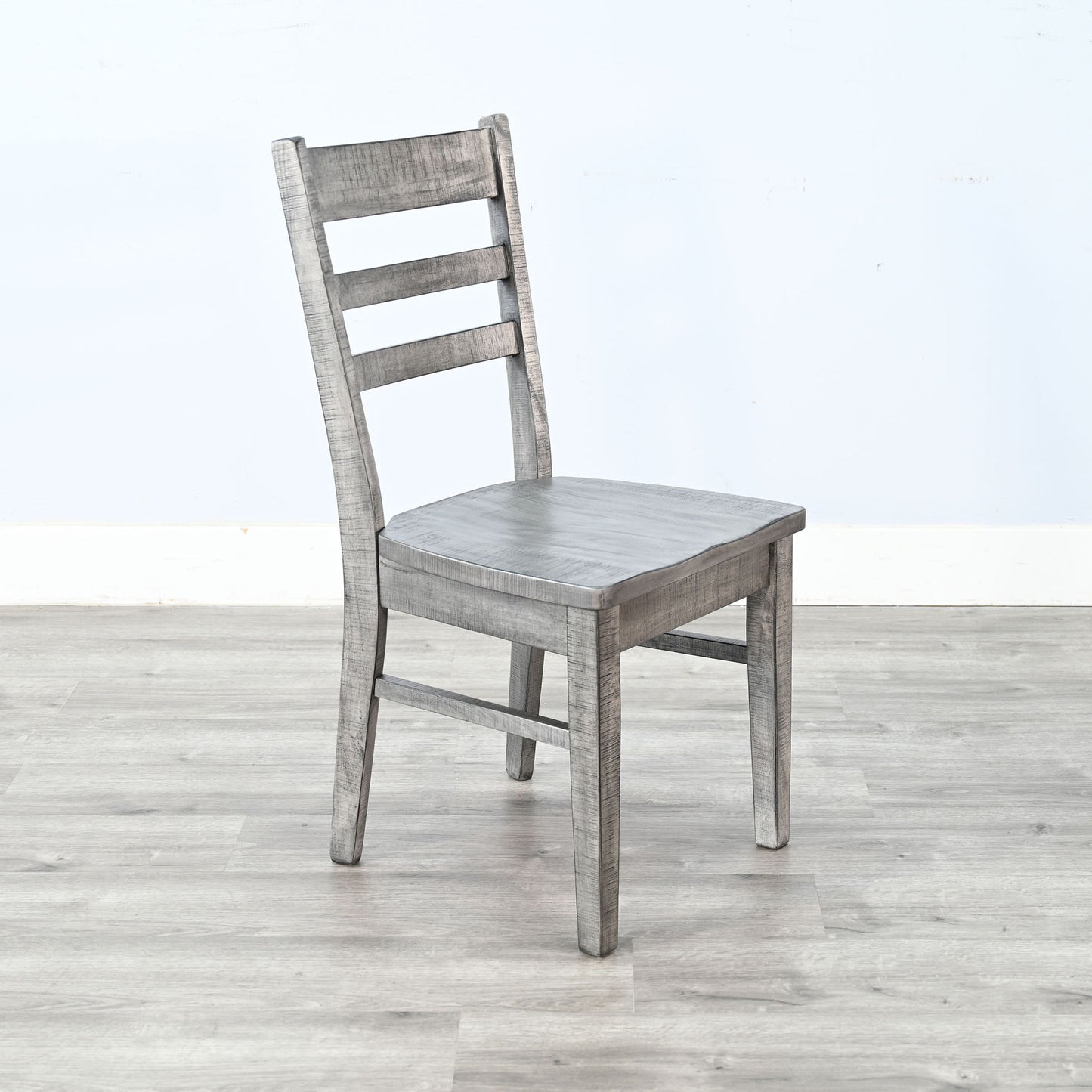 Alpine - Ladderback Chair, Wood Seat (Set of 2) - Gray