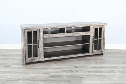 Media Console With Electric Fireplace - Alpine Gray
