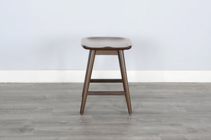 Americana - 24"H Stool With Saddle Seat - Dark Brown