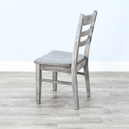 Alpine - Ladderback Chair, Wood Seat (Set of 2) - Gray