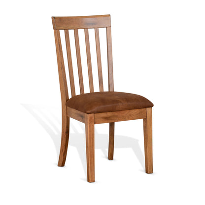 Sedona - Slatback Chair, Cushion Seat (Set of 2) - Rustic Oak