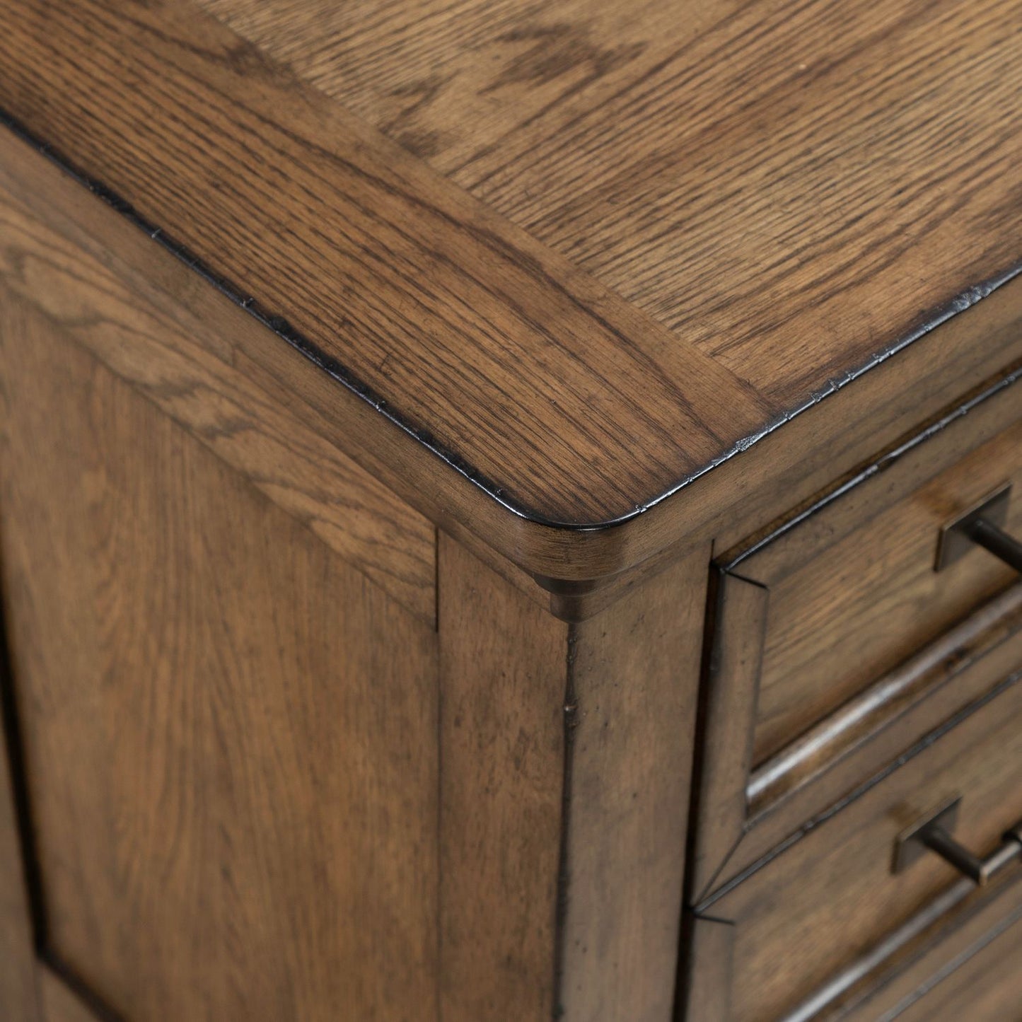 Carolina Park - Nightstand With Charging Station - Amber Brown