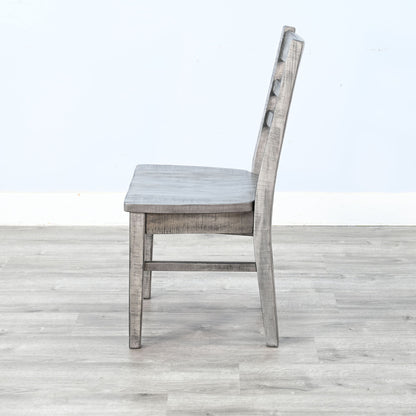 Alpine - Ladderback Chair, Wood Seat (Set of 2) - Gray