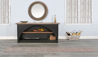 Savanah - Contemporary Console Table With Arched Cutout - Desert Rock / Black Magic