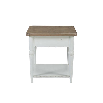 Turnberry Park - Rectangular End Table - Washed White