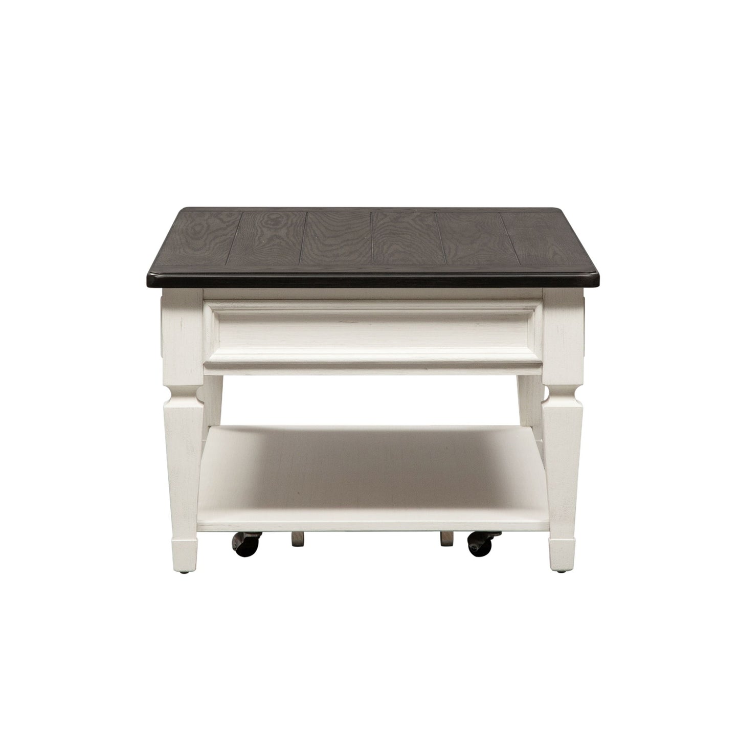 Allyson Park - Rectangular Cocktail Table - Wirebrushed White / Charcoal
