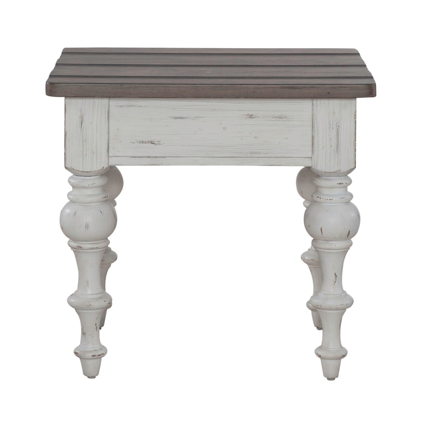 River Place - End Table - Riverstone White & Tobacco