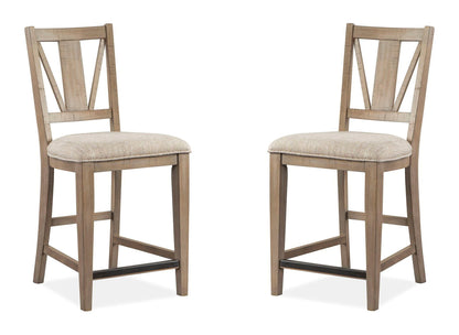Paxton Place - Counter Chair With Upholstered Seat (Set of 2) - Dovetail Gray