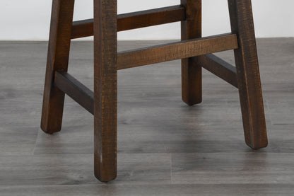 Homestead - 30" Saddle Seat Stool With Wood Seat (Set of 2) - Black Walnut