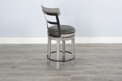 Alpine - Counter Swivel Barstool, Cushion Seat (Set of 2) - Gray
