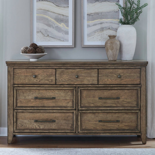 Carolina Park - 7 Drawer Dresser - Amber Brown