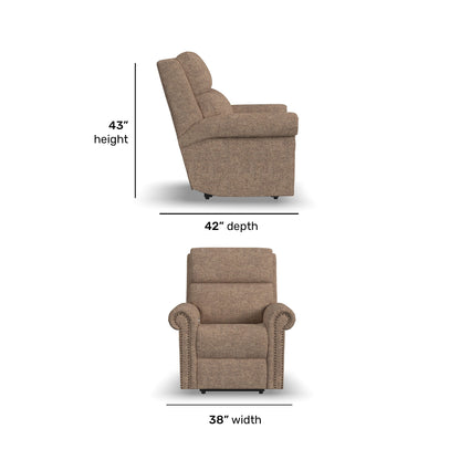Bernard - Power Recliner With Power Headrest & Lumbar With Nailhed Trim