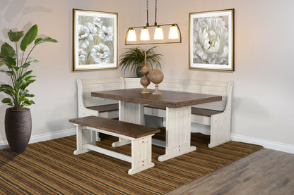 Pasadena - Wood Breakfast Nook Dining Set - Buckskin / Marble White