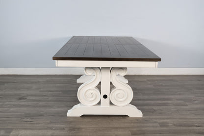 Carriage House - Trestle Table - Cottage White / Europen Dark