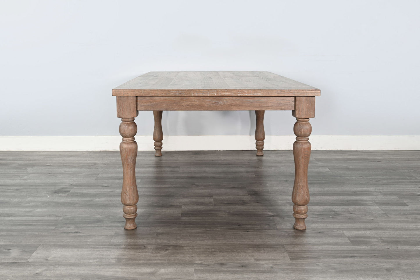 Sierra - Rectangular Dining Table With Extensions With Turned Legs - Amber