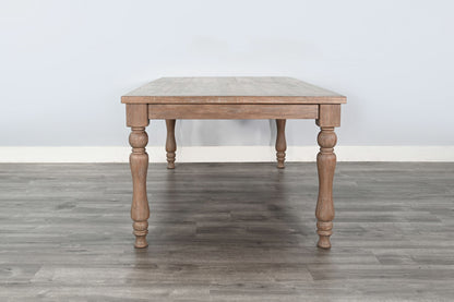 Sierra - Rectangular Dining Table With Extensions With Turned Legs - Amber