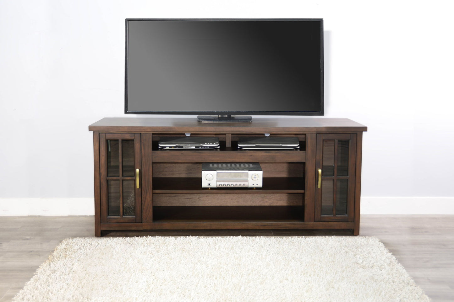 76" Media Console With Electric Fireplace