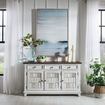 River Place - Accent Server - Riverstone White & Tobacco