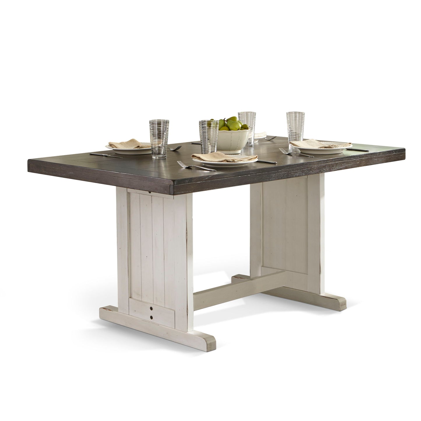 Carriage House - Rectangular Wood Dining Table - Cottage White / Europen Dark