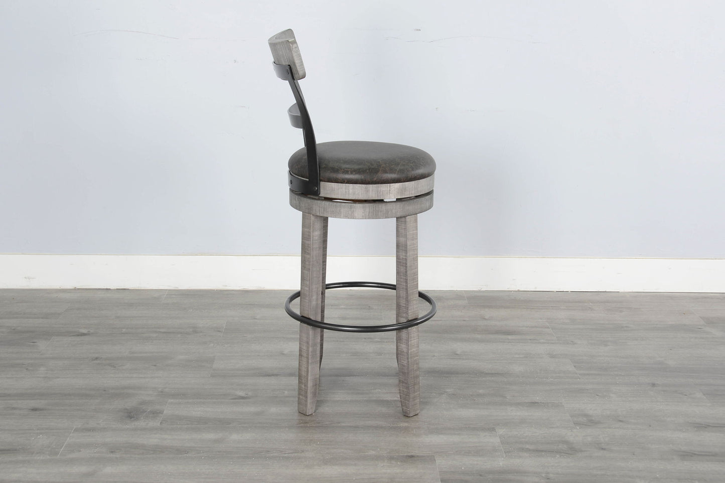Alpine - Bar Swivel Barstool, Cushion Seat (Set of 2) - Gray